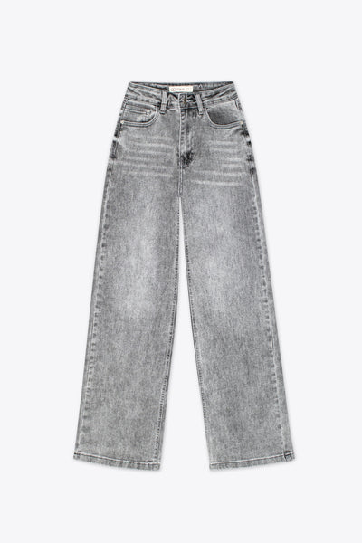 Jeans wide leg grises deslavados – Grafito Street