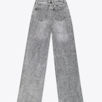 Jeans wide leg grises deslavados – Grafito Street