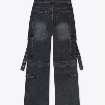 Jeans carpintero con aros y correas – Rebel Night