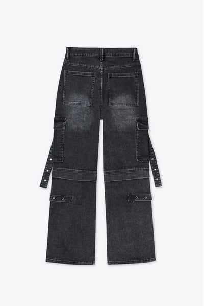 Jeans carpintero con aros y correas – Rebel Night