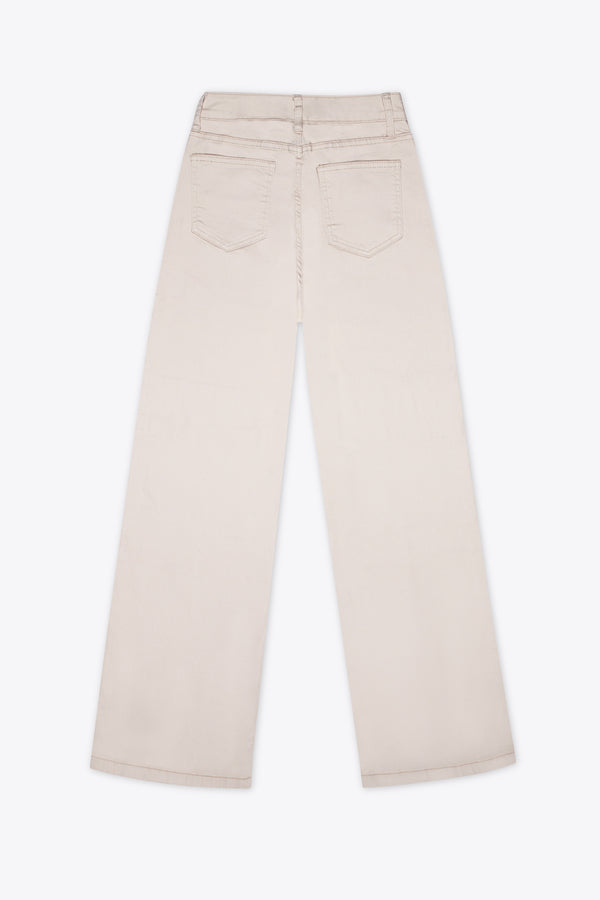Pantalón wide leg beige con parches laterales – Loft Beige