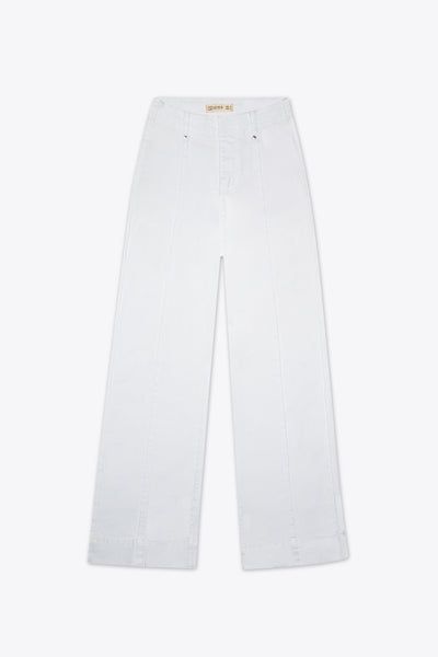 Pantalón wide leg blanco de mezclilla – Sun Trail
