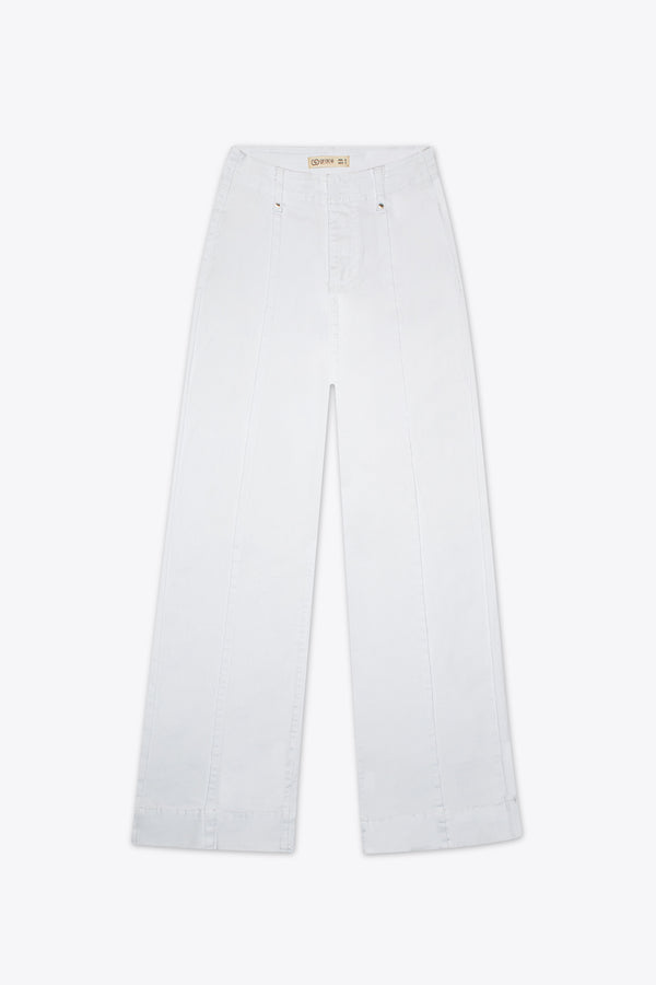 Pantalón wide leg blanco de mezclilla – Sun Trail