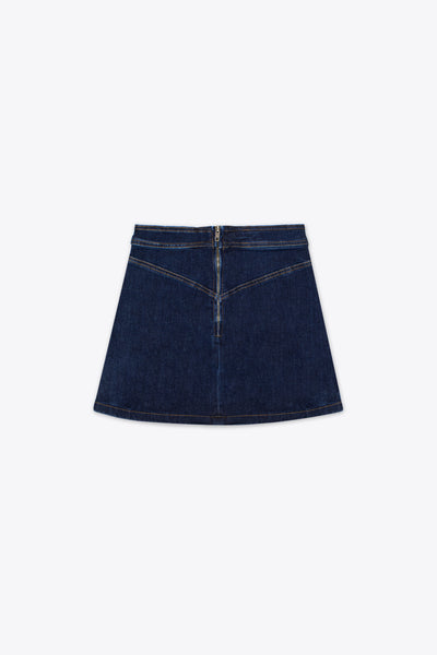 Minifalda de mezclilla con detalles metálicos – Midnight Route