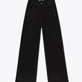 Jeans wide leg negros con brillos – Midnight Summer