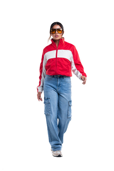 Jeans cargo azul claro con bolsas laterales – Marina Cargo